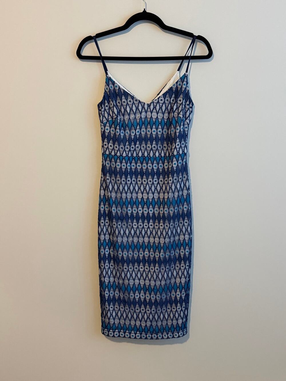 GUESS Blue & White Lace Crochet Dress Size 2
